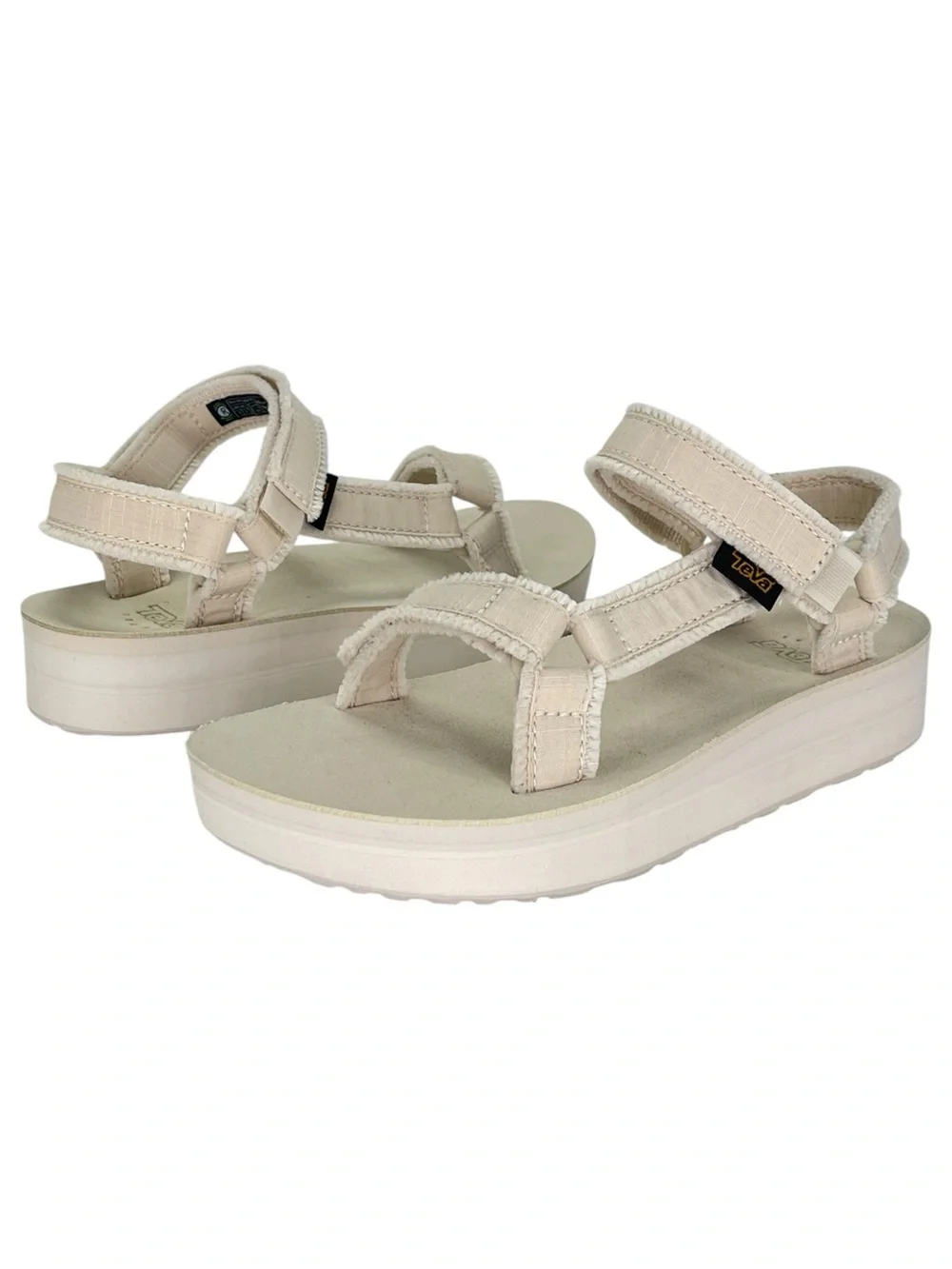 Teva Terragrip Cream Fringe Strappy Womens Sandals Size 5M